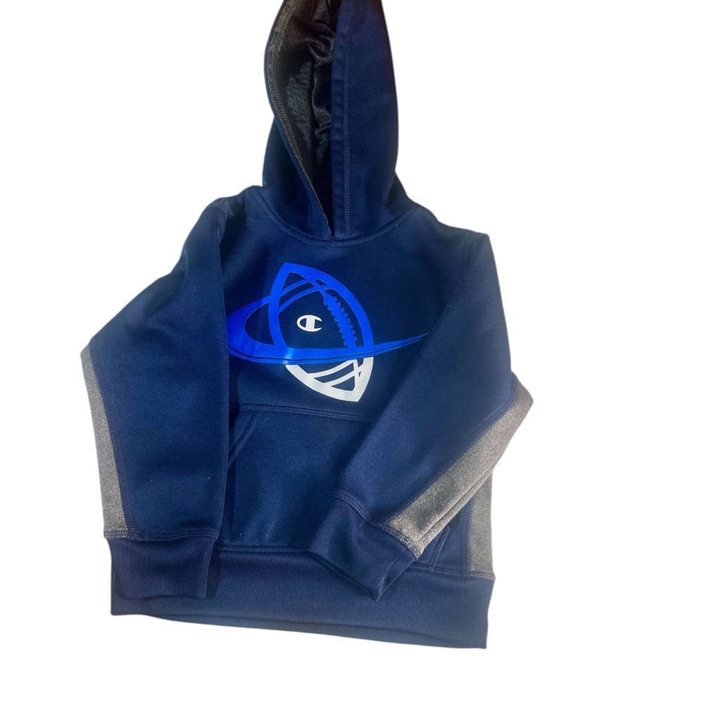 Champion Boys Hoodie Sweatshirt – Blue/Gray – Size 4T
